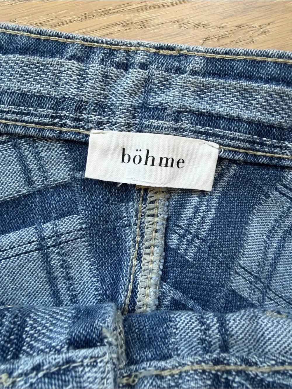 bohme Blue Plaid Barrel Jeans - Picture 3 of 8